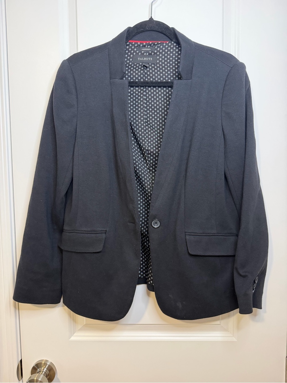 Talbots Black Women Single Button Blazer Business Casual Fall